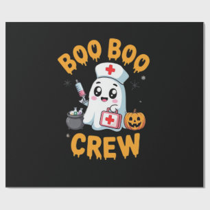Papel De Presente Equipe Boo Boo Enfermeira Fantasma Fofo Halloween
