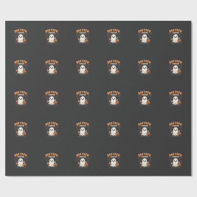 Papel De Presente Equipe Boo para Sempre Design de Fantasma de Hallo (Aberto)
