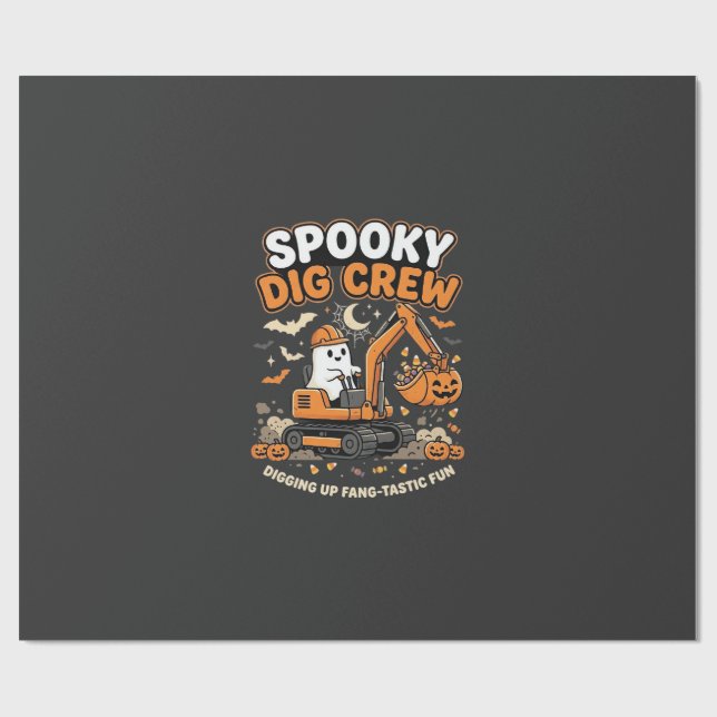 Papel De Presente Equipe de Escavação Assombrada de Halloween (Aberto)