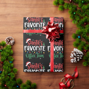 Papel De Presente Equipe de escritório favorita do Papai Noel Natal 