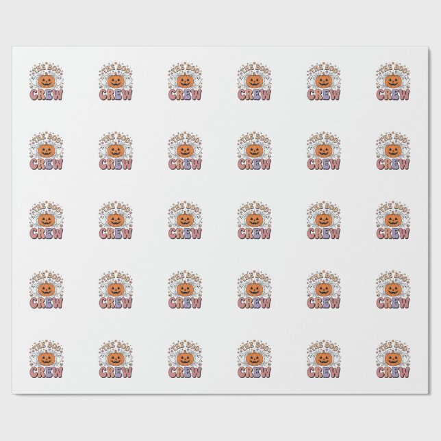 Papel De Presente Equipe de Fantasmas de Halloween Fofo Espantoso Vi (Aberto)