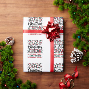 Papel De Presente Equipe de Natal Família 2025 Esquadrão de Férias C