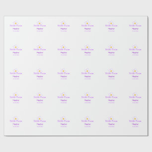 Papel De Presente Equipe de noivas de flores roxas do Pastel boho mo