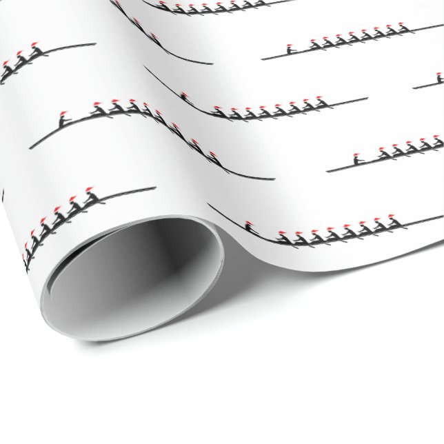 Papel De Presente Equipe de Tripulação de Remadores de Santa Hat #4 (Ponta do rolo)