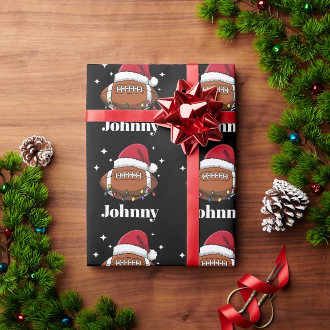 Papel De Presente Equipe Esportiva de Futebol de Natal Personalizada (Presente de Natal)