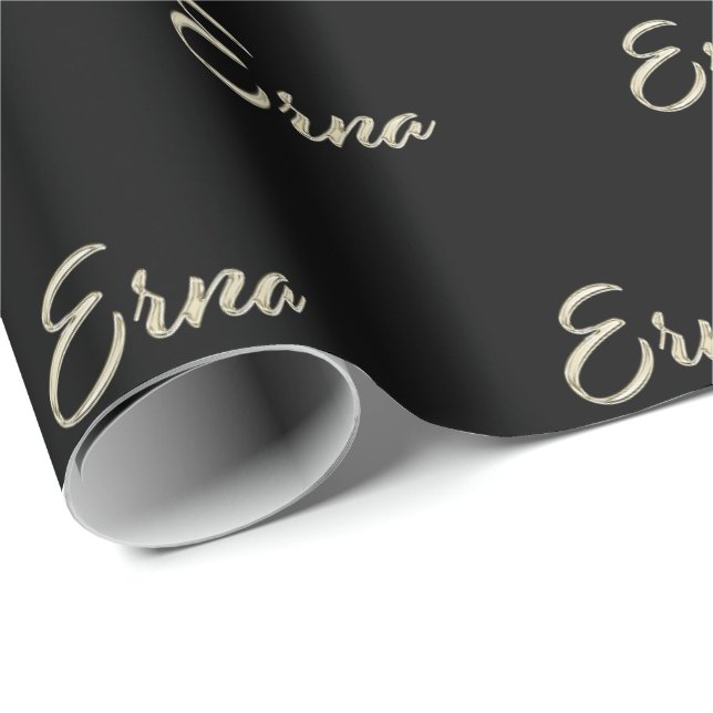 Papel De Presente Erna white gold Handwriting Geschenkpapier (Ponta do rolo)