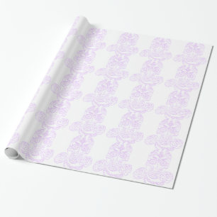 Papel De Presente Esboço Crânio-Violeta do açúcar de Steampunk