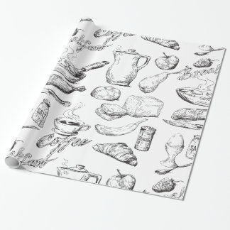 Papel De Presente Esboço do café