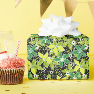 Papel De Presente Esboço floral multicolorido retrô outono