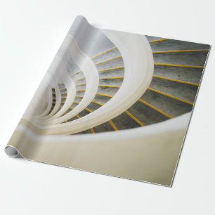 Papel De Presente Escadas brancas e pretas espirais