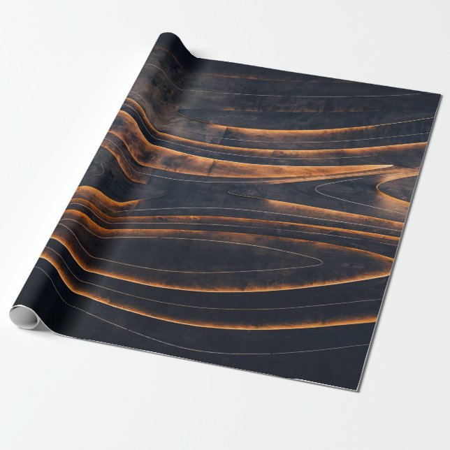 Papel De Presente Escadas espirais pretas e castanhas (Desenrolado)