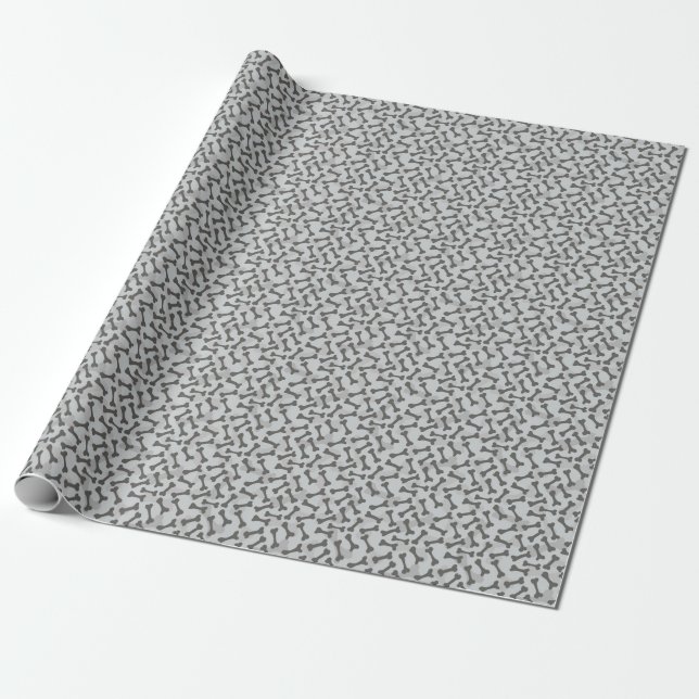 Papel De Presente Escala de Cinza de Padrão de Textura Óssea (Desenrolado)