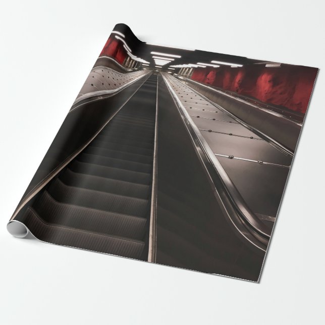 PAPEL DE PRESENTE ESCALADOR PRETO SEM PESSOAS (Desenrolado)