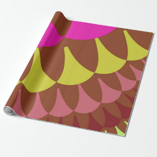 Papel De Presente Escalas cor-de-rosa e castanho