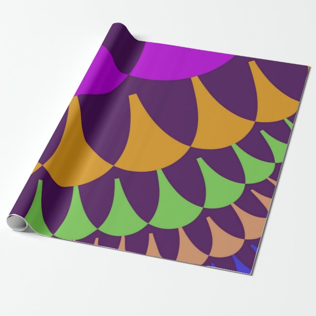 Papel De Presente Escalas de púrpura e laranja (Desenrolado)