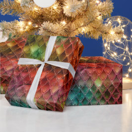 Papel De Presente Escalas do Dragão Arco-Íris