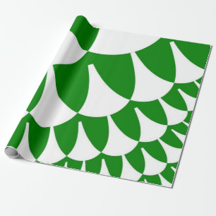 Papel De Presente Escalas verdes e brancas