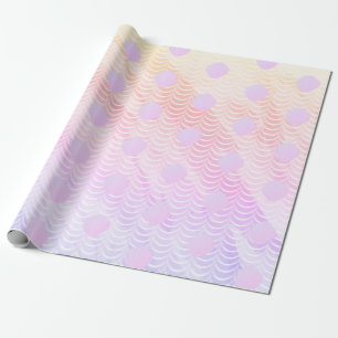 Papel De Presente Escamas de Sereia Conchas Padrão Aquarela