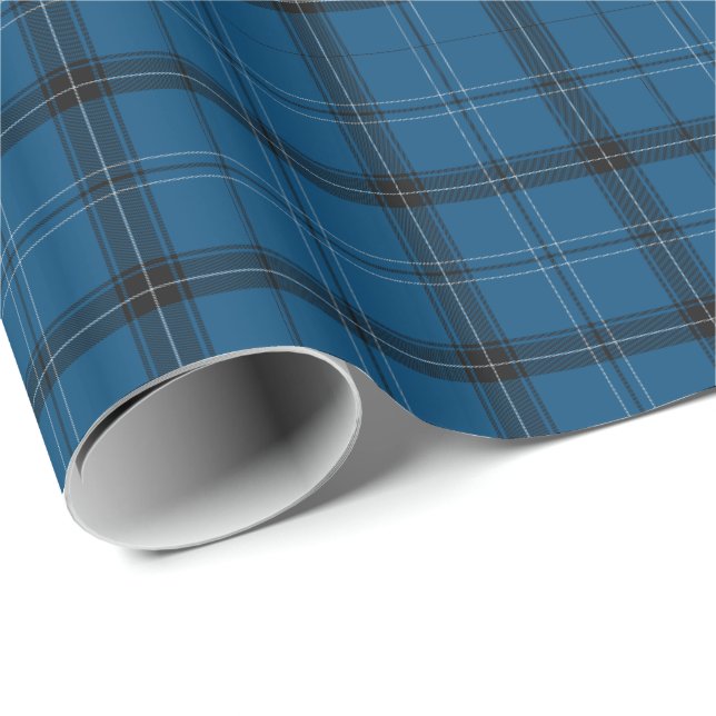 Papel De Presente Escocês Ramsay Blue Tartan (Ponta do rolo)