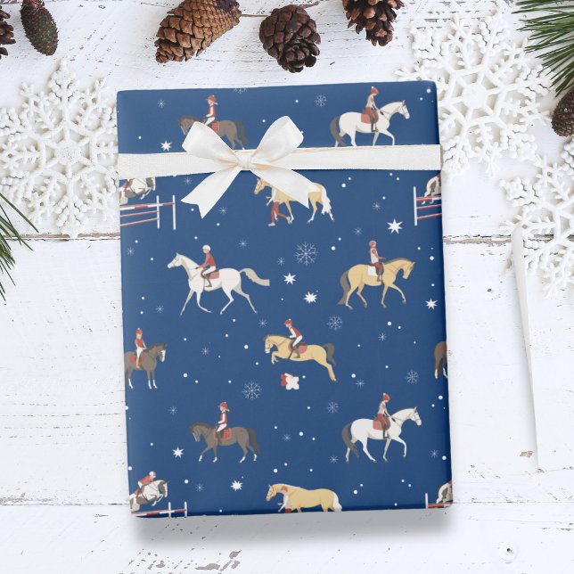 Papel De Presente Escola ambulante no inverno (Riding School in Winter Wrapping Paper)