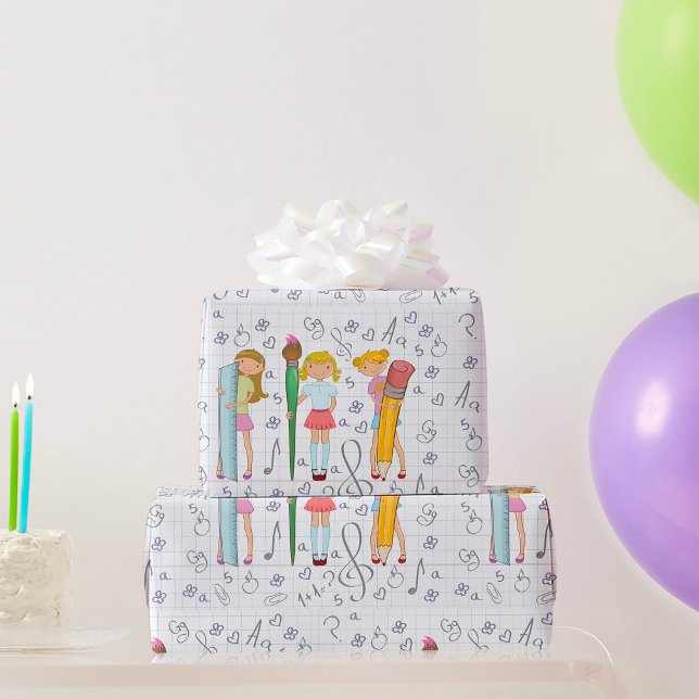 Papel De Presente Escolas com Carta Escolar de Grande Dimensão (Criador carregado)