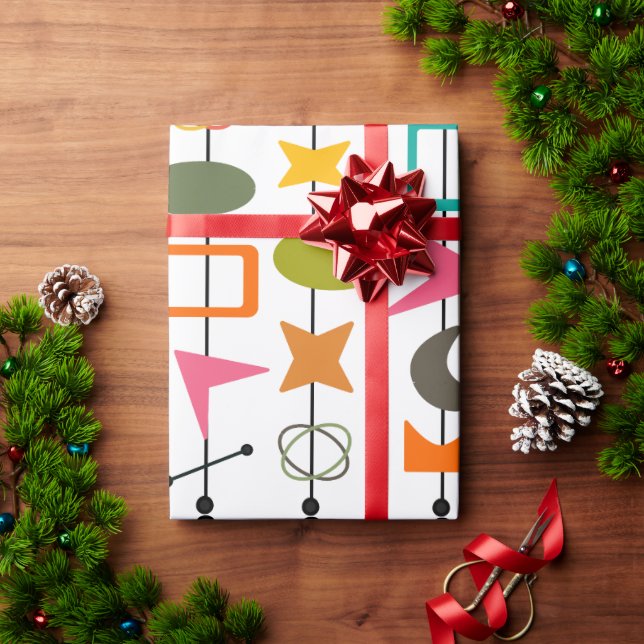 Papel De Presente Escritores Modernos do Médio do século duplo (Presente de Natal)