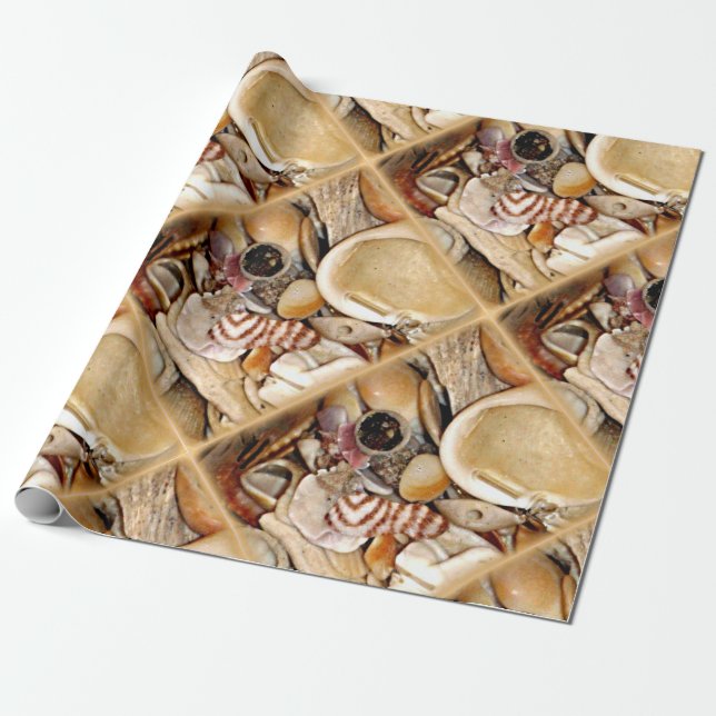 Papel De Presente Escudos do mar de Oceano Atlântico (Desenrolado)