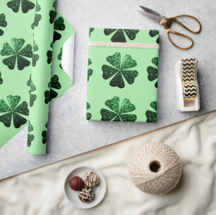 Papel De Presente Escuridão brilho verde Escuridão brilho Shamrock P