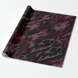 Papel De Presente Escuro - Camo vermelho