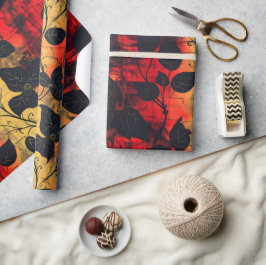 Papel De Presente Escuro Gótico Sensação de Amarelo Negro