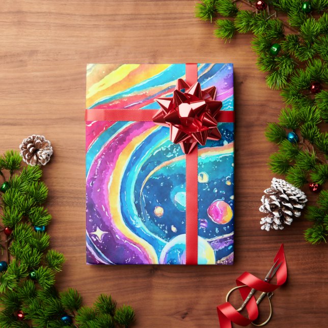 PAPEL DE PRESENTE ESPAÇO EXTERNO | DESIGN GALAXY (Presente de Natal)