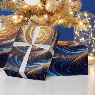Papel De Presente Espaços Abstrato modernos - Real Azul e Suavimento