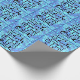 Papel De Presente Espadas Cruzadas de Ginástica Azul