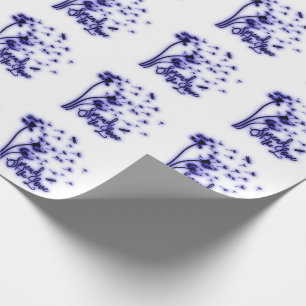 Papel De Presente Espalhar os Dandelões do Amor e as Dragonflies