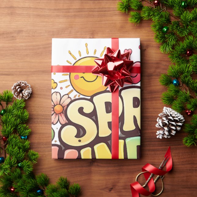 Papel De Presente Espalhe Bondade – Lindo Arco-íris Floral (Presente de Natal)