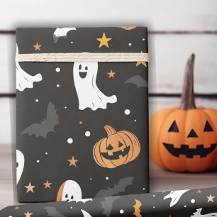 Papel De Presente Espectros Spooky E Gourds Ghoulish Halloween