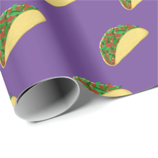 Papel De Presente Espicante! Yummy Taco Pattern on Purple