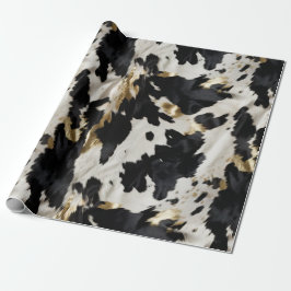 Papel De Presente Espinho Dourado branco preto