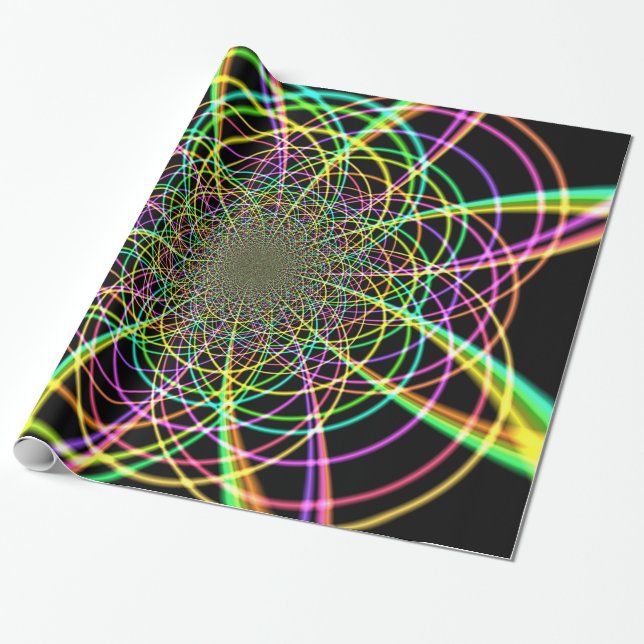 Papel De Presente Espiral Arco-Íris Louco (Desenrolado)