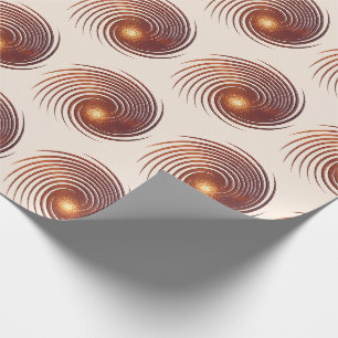 Papel De Presente Espiral dourada metálica abstrata