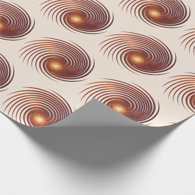 Papel De Presente Espiral dourada metálica abstrata (Ponta)