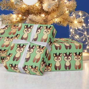 Papel De Presente Espírito de Natal dos Veados do Papai Noel