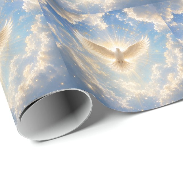 Papel De Presente Espírito Santo Pombo Celestial / Holy Spirit Heave (Ponta do rolo)