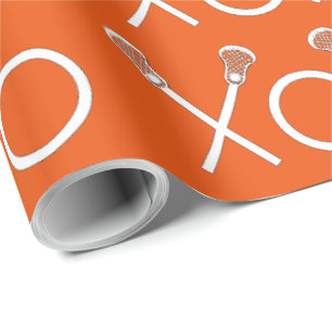 Papel De Presente Esportes de Lacrosse Laranja