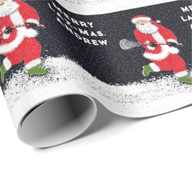 Papel De Presente Esportes de Lacrosse Papai Noel (Ponta do rolo)