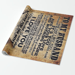 Papel De Presente Esposa Para Minha Letra Marido Marido Adorável