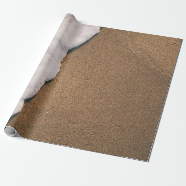 Papel De Presente Espuma marinha na areia (Desenrolado)