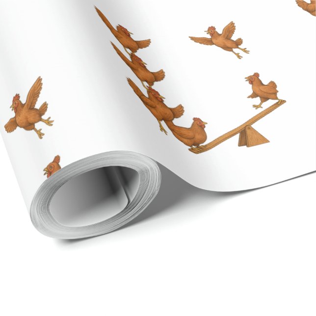 Papel De Presente Esquadrão acrobático de Frangos Alegres (Ponta do rolo)
