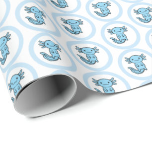Papel De Presente Esquadrão de Axolote fofo engraçado personalizável