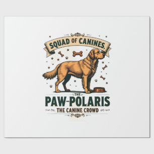 Papel De Presente Esquadrão de Caninos Gráfico de Piada de Cachorro 